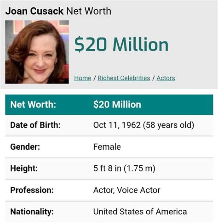 Joan Cusack Net Worth | Celebrity Net Worth